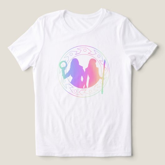 ファンタジーデュオシルエットTシャツ – Mystical Pastel トライブレンドTシャツ (デザイン正面)