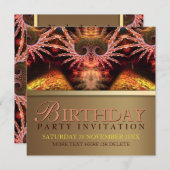 ファンタジートランスのゴールデンバースデーパーティーの招待 招待状 (正面/裏面)