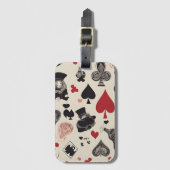 ファンタジートランプ（黒と赤） ラゲッジタグ (正面縦)