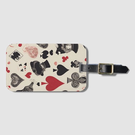 ファンタジートランプ（黒と赤） ラゲッジタグ (正面横)