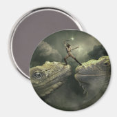 ファンタジードラゴンと戦士の女性マグネット マグネット (正面/裏面)