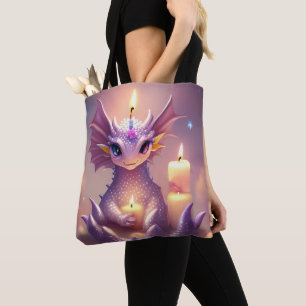 ファンタジードラゴンと誕生日キャンドル トートバッグ