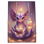 ファンタジードラゴンと誕生日キャンドル ミディアムペーパーバッグ (裏面)