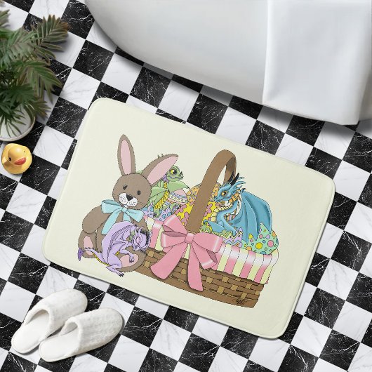 ファンタジードラゴンのかわいいイースターバスケット バスマット
