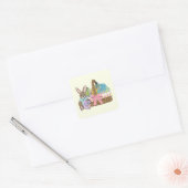 ファンタジードラゴンのかわいいイースター・バスケット スクエアシール (封筒)