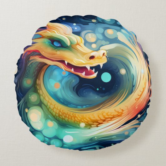 ファンタジードラゴンの夢動物1 ラウンドクッション (正面)