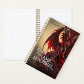 ファンタジードラゴンの見張り番 神話の冒険 ノートブック (内側)