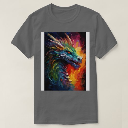 ファンタジードラゴンウォーター絵を描カラーの抽象芸術アート1 Tシャツ (デザイン正面)