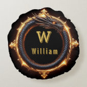 ✨ ファンタジードラゴンカスタムネームリング ラウンドクッション (裏面)