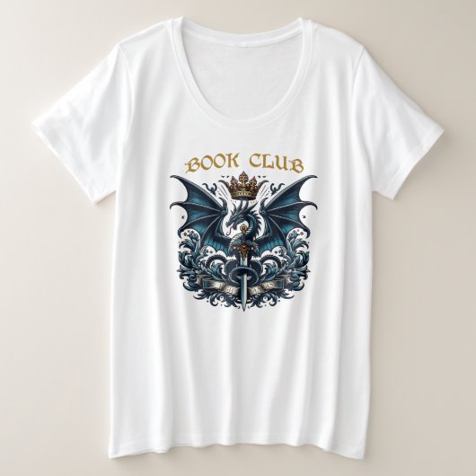 ファンタジードラゴンキングブッククラブ プラスサイズTシャツ (デザイン正面)