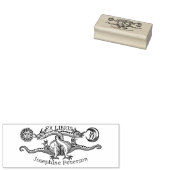 ファンタジードラゴンサンと月、ヴィンテージ元天秤座 ラバースタンプ (押印)