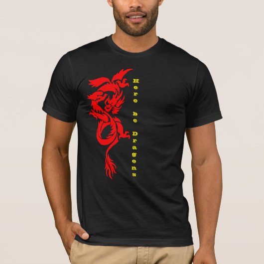 ファンタジードラゴンシャツ、レトロ神秘的ドラゴン引用文 Tシャツ (正面)