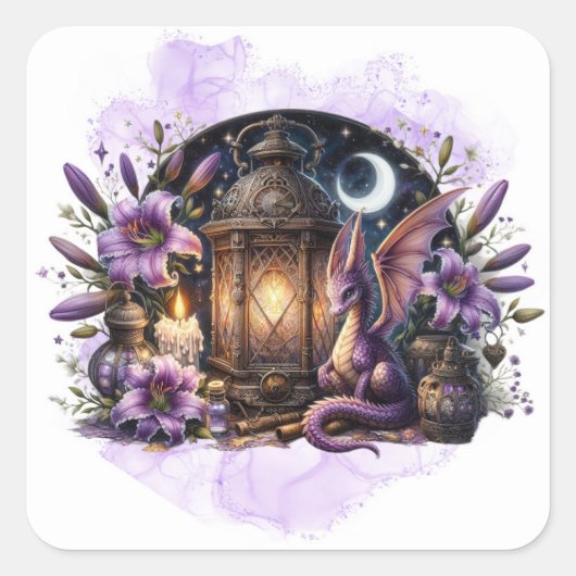 ファンタジードラゴンステッカー スクエアシール (正面)