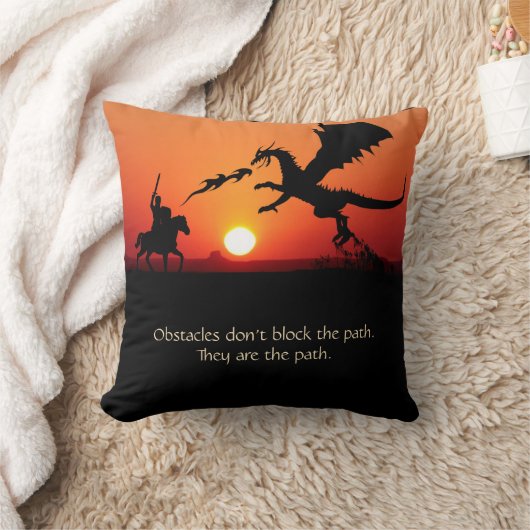 ファンタジードラゴンナイト感動的やる気を起こさせる クッション (ブランケット)