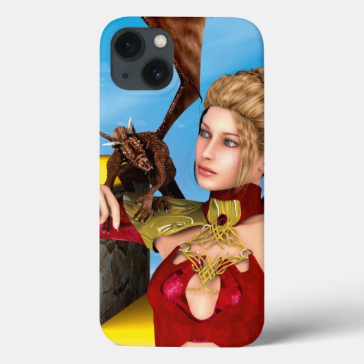 ファンタジードラゴンプリンセスのデジタルアート Case-Mate iPhoneケース (裏面)