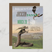 ファンタジードラゴン魔法スネークヘビ誕生日パーティー 招待状 (正面/裏面)