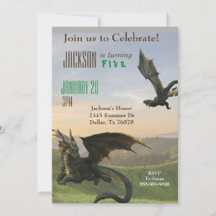 ファンタジードラゴン魔法ヘビ誕生日パーティー 招待状