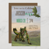 ファンタジードラゴン魔法ヘビ誕生日パーティー 招待状 (正面/裏面)