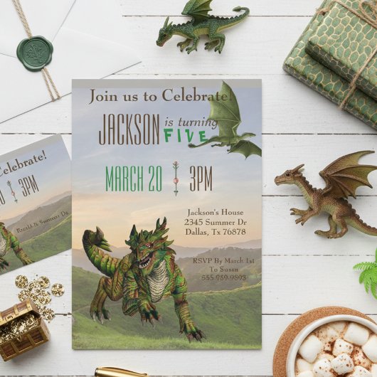 ファンタジードラゴン魔法ヘビ誕生日パーティー 招待状