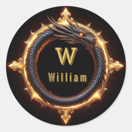✨ ファンタジードラゴン オーダーメイド ネーム リング ラウンドシール