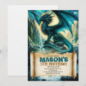 ファンタジードラゴン 誕生日招待状 招待状 (正面/裏面)