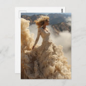 ファンタジードレスは雲で作られたファッション写真 ポストカード (正面/裏面)