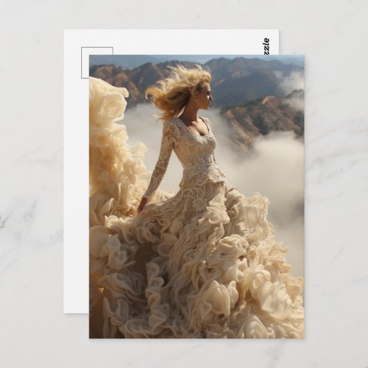 ファンタジードレスは雲で作られたファッション写真 ポストカード (正面/裏面)
