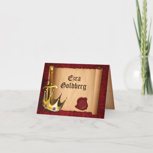 ファンタジーナイト 中世のバル・ミツヴァーお礼メッセージ サンキューカード (正面)