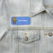 ファンタジーネオン色フクロウ星型の目を青に 名札 (インサイチュ)