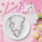 ファンタジーネックレスカラフルドット ペーパープレート (パーティー)