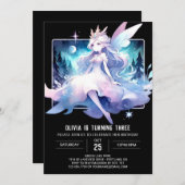 ファンタジーハッピーフェアリー誕生日 招待状 (正面/裏面)