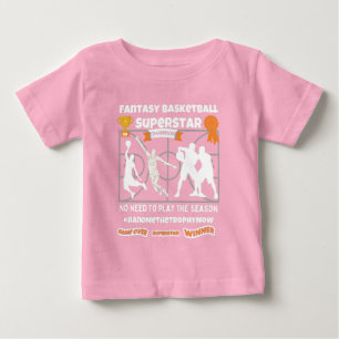 ファンタジーバスケットボールのスーパースターゲームTシャツ ベビーTシャツ