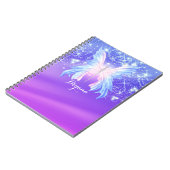 ファンタジーバタフライピンク&パープルスパークル ノートブック (左側)