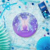 ファンタジーバタフライピンク&パープルスパークル ペーパープレート (パーティー)