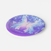 ファンタジーバタフライピンク&パープルスパークル ペーパープレート (アングル)