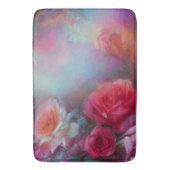 ファンタジーバラ絵を描インピーチヴィンテージボタニカ バスマット (正面縦)