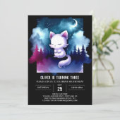 ファンタジーパステルキャット誕生日 招待状 (スタンド正面)