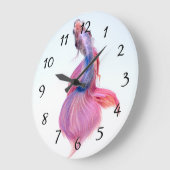 ファンタジーパステルコイフィッシュ ラージ壁時計 (傾斜)