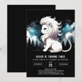 ファンタジーパステルライオン誕生日 招待状 (正面/裏面)