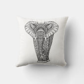 ファンタジーパターン（の模様が）あるな象の落書き クッション (裏面)