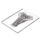 ファンタジーパターン(の模様が)あるな象の落書き ノートブック (左側)
