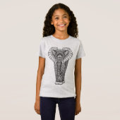 ファンタジーパターン（の模様が）あるな象の落書き Tシャツ (正面フル)