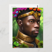 ファンタジーパラディンブラックメンポートレート ポストカード (正面/裏面)