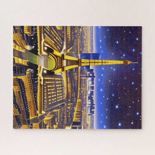 ファンタジーパリの空中表示アンダーザスターズ ジグソーパズル (横)