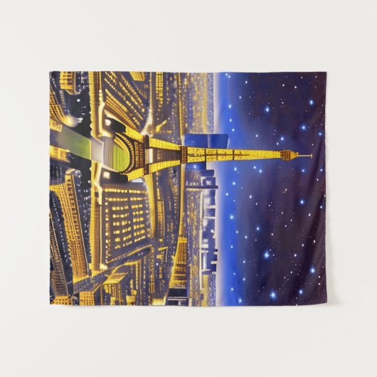 ファンタジーパリの空中表示アンダーザスターズ タペストリー (正面(横))