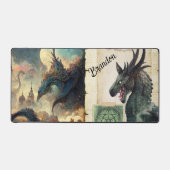 ファンタジーパーソナライズされた竜 デスクマット (正面)