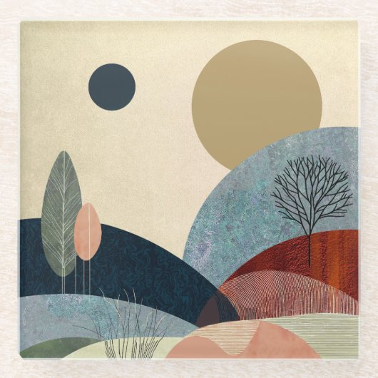 ファンタジーヒルズランドスケープ ガラスコースター (正面)