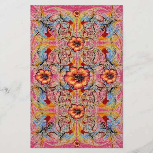 ファンタジービクトリアンフローラスクラップブッククラフト紙 便箋 (正面)