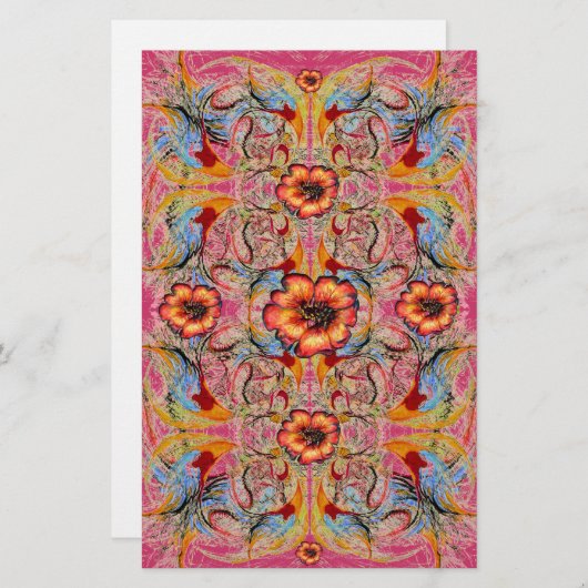 ファンタジービクトリアンフローラスクラップブッククラフト紙 便箋 (正面/裏面)