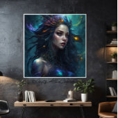 ファンタジービューティフルマーメイドプリンセスバイオレット キャンバスプリント